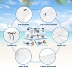 Personalized Face Photo Stripe Palm Leaf Quick Dry Swim Trunks with Mesh Brief Hawaii Party Beach Essential Holiday Gift for Dad Grandpa Men