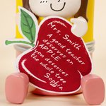 Personalized Cute Pencil Cartoon Holding an Apple Wooden Diffuser with Title Name and Text Desktop Decor Teacher's Day Gift for Teachers Educators