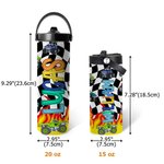 Personalised Off-Road Lorry Name Food-Grade Stainless Steel Insulated Kid Water Bottle with Handle and Straw Back to School Gift for Boys Girls
