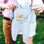 Personlig klassisk Winnie the Pooh 100% bomulls baby Romper Hat Teppe Antrekk med navn og gaveeske Baby Shower Gave til nyfødte nye foreldre
