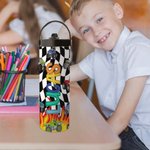 Personalised Off-Road Lorry Name Food-Grade Stainless Steel Insulated Kid Water Bottle with Handle and Straw Back to School Gift for Boys Girls