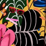 Serviette de plage tropicale vibe personnalisée avec nom et motif de fleur - Cadeau d'été de vacances pour femmes et filles