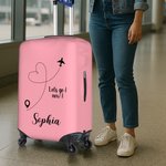 Personalizzato Amore Compagnia Aerea Bagaglio Copertura protettiva si adatta 18-32 pollici valigia con nome e testo di viaggio Regalo di compleanno essenziale per la famiglia amico