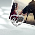 Personalised Girl and Horse Heart Necklace with Engraved Name Birthday Anniversary Gift for Horse Lovers