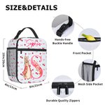 Spersonalizowana torba na lunch Peter Rabbit Coquette Bow Flower Initial Insulated Lunch Bag z imieniem i nazwiskiem Codzienna podróż Powrót do szkoły Prezent urodzinowy dla chłopców Dziewczynki