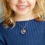 Personalised Girl and Horse Heart Necklace with Engraved Name Birthday Anniversary Gift for Horse Lovers