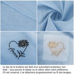 Chemise à Manches Lognues Personnalisée avec Nom et Fleur de Naissance Brodés Vêtement 100 % Coton Cadeau Anniversaire pour Femme
