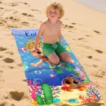 Personlig søt 3D dykking barn sjødyr hurtigtørkende mykt overdimensjonert strandhåndkle med navn sommerferie strandfest bursdagsgave til gutter jenter