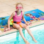 Personalized Colorful Cartoon Character Quick Dry Oversized Microfiber Beach Towel with Name Initial Beach Pool Party Birthday Gift for Boys Girls