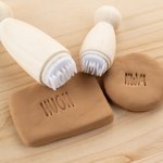 Personalised Clay Pottery Stamp with Text and Wood Round Handle Birthday Pottery Making Gift for Handicraft Lovers Pottery Makers