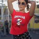 Personalized Star Flag Cowboy Boots Multicolor 100% Cotton Soft T-shirt with Name Patriotic 4th of July Independence Day Gift for Women 4