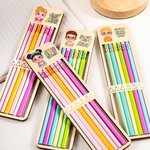 Personalised Cartoon Character Pack of 6 Pencil Set with Name Student Incentive Back to School Birthday Gift for Boys Girls