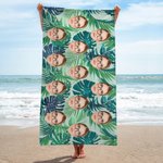 Toalla de playa de gran tamaño, de secado rápido, personalizada, de colores, con cara de flor, para fiestas en la playa, regalo de cumpleaños para amigos.