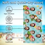 Toalla de playa de gran tamaño, de secado rápido, personalizada, de colores, con cara de flor, para fiestas en la playa, regalo de cumpleaños para amigos.