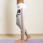 Leggings extensibles à motif léopard avec nom et numéro Accessoires de sport quotidiens Cadeau d'anniversaire et de match pour maman
