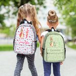 Gepersonaliseerde Peter Rabbit Coquette Strik Bloem Initiaal Grote Capaciteit School Rugzak met Naam Dagelijks Reizen Terug naar School Verjaardagscadeau voor Kinderen