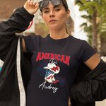 Personalized Star Flag Cowboy Boots Multicolor 100% Cotton Soft T-shirt with Name Patriotic 4th of July Independence Day Gift for Women 3