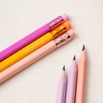 Personalised Cartoon Character Pack of 6 Pencil Set with Name Student Incentive Back to School Birthday Gift for Boys Girls
