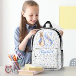 Gepersonaliseerde Peter Rabbit Coquette Strik Bloem Initiaal Grote Capaciteit School Rugzak met Naam Dagelijks Reizen Terug naar School Verjaardagscadeau voor Kinderen
