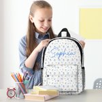 Sac à dos personnalisé Coquette Bow Floral Name Initial Large Kid Backpack Back to School Birthday Gift for Boys Girls