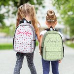 Sac à dos personnalisé Coquette Bow Floral Name Initial Large Kid Backpack Back to School Birthday Gift for Boys Girls