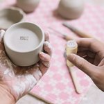 Personalised Clay Pottery Stamp with Text and Wood Round Handle Birthday Pottery Making Gift for Handicraft Lovers Pottery Makers