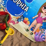 Personalized Colorful Cartoon Character Quick Dry Oversized Microfiber Beach Towel with Name Initial Beach Pool Party Birthday Gift for Boys Girls