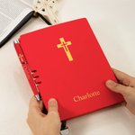 Personlig My Prayer Journal Cross Leather Notebook og kulepennsett med navn og 200 sider Bursdag dåpsgave til kristen pastor
