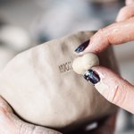 Personalised Clay Pottery Stamp with Text and Wood Round Handle Birthday Pottery Making Gift for Handicraft Lovers Pottery Makers