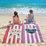 Personalizowany ręcznik plażowy Panda Królik Kreskówka Zwierzęta Szybkoschnący ręcznik plażowy z imieniem Letnie wakacje Prezent urodzinowy dla chłopców Dziewczynki