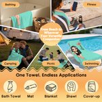 Personalized Multicolour Birth Flower Cartoon Women Girl Soft Quick Dry Beach Towel with Name Vacation Beach Accessories Gift for Friend