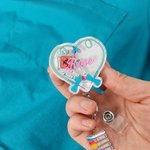 Personalizada Orden de Dibujar Tubos de Laboratorio Corazón Agitador Insignia retráctil Carrete con Nombre Apreciación Cumpleaños Regalo para Enfermera Trabajador de la Salud