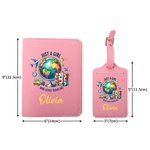 Personalised Just A Girl Who Loves Traveling PU Leather Passport Holder Luggage Tag with Name Birthday Gift for Girl