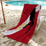 Personalisiertes Strandtuch mit Taucher-Sihouette und Text Schnelltrocknendes Badetuch Urlaub Reisen Geburtstag Geschenk für Taucher