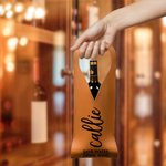 Personalized Scripty Style PU Leather Protective Wine Bag with Name and Handle  Dinner Party Anniversary Wedding Gift for Wine Lover