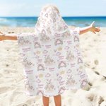 Personlig prinsesseslott Mykt hettehåndkle med hette med navn Bursdag Barnas dag Strandbassengfestgave til barn