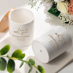 Personalized Love Grows Name Ceramic Succulent Planter Pot with Drainage Hole and Bamboo Base Home Decor Wedding Gift for Lover