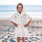 Personlig prinsesseslott Mykt hettehåndkle med hette med navn Bursdag Barnas dag Strandbassengfestgave til barn