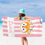Personalizowany ręcznik plażowy Panda Królik Kreskówka Zwierzęta Szybkoschnący ręcznik plażowy z imieniem Letnie wakacje Prezent urodzinowy dla chłopców Dziewczynki