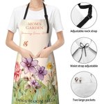 Tablier réglable avec texte et poche frontale personnalisé Grandma's Garden 2-15 Birth Flowers Cadeau d'anniversaire pour Grandma Cooking Lover
