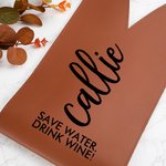 Personalized Scripty Style PU Leather Protective Wine Bag with Name and Handle  Dinner Party Anniversary Wedding Gift for Wine Lover