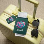 Personalised Just A Girl Who Loves Traveling PU Leather Passport Holder Luggage Tag with Name Birthday Gift for Girl