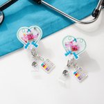 Personalizada Orden de Dibujar Tubos de Laboratorio Corazón Agitador Insignia retráctil Carrete con Nombre Apreciación Cumpleaños Regalo para Enfermera Trabajador de la Salud