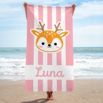Personalizowany ręcznik plażowy Panda Królik Kreskówka Zwierzęta Szybkoschnący ręcznik plażowy z imieniem Letnie wakacje Prezent urodzinowy dla chłopców Dziewczynki