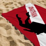Personalisiertes Strandtuch mit Taucher-Sihouette und Text Schnelltrocknendes Badetuch Urlaub Reisen Geburtstag Geschenk für Taucher