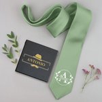 Corbata personalizada con monograma multicolor y nombre regalo de aniversario y Día del Padre para hombres