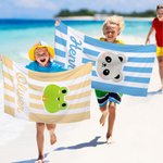 Personalizowany ręcznik plażowy Panda Królik Kreskówka Zwierzęta Szybkoschnący ręcznik plażowy z imieniem Letnie wakacje Prezent urodzinowy dla chłopców Dziewczynki