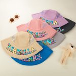 Personalized Breathable Kid Bucket Sun Hat with Name Summer Accessories Birthday Holiday Gift for Boys Girls