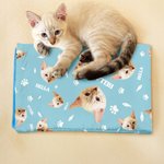Personalizzato pesce osso zampa stampa viso foto animale domestico copertura tappetini di raffreddamento con nome Pet Supplies Estate nuovo animale domestico regalo per i proprietari di animali domest