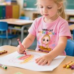 Personalized Here I Come Cartoon Character Stationery Kid T-shirt with Name and Grade Back to School Birthday Gift for Boys Girls
